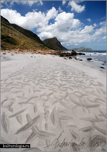 Пляжная каллиграфия от Andrew van der Merwe