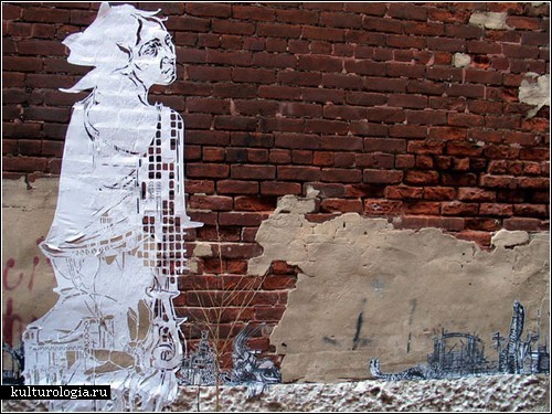 Бумажные лица на стенах домов. Творчество мастера стрит-арта Swoon