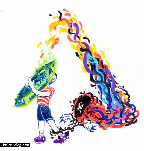 Абстракции Ори Тура (Ori Toor), нарисованные цветными мелками