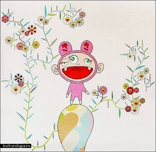 Психоделический поп-арт японского художника и мультиплакатора Такаси Мураками (Takashi Murakami)