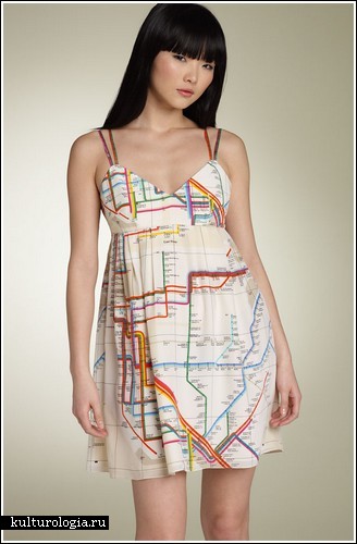 Платье с картой метрополитена Нью-Йорка