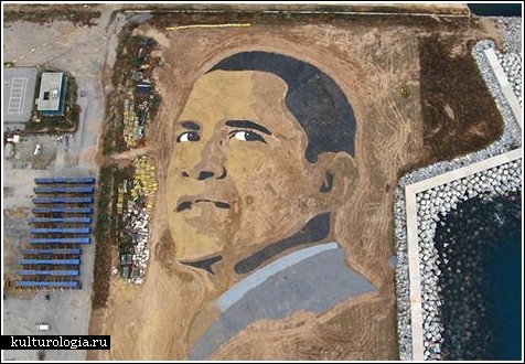 Барак Обама из песка