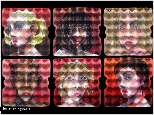 Картины на картонных яичных лотках от Enno de Kroon
