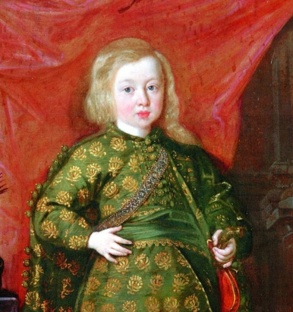 Фрагмент портрета наследного принца Польши Сигизмунда Казимира Васы (примерно 1644 год) с характерными светлыми волосами, потемневшими со временем, что подтверждается его более поздними изображениями.