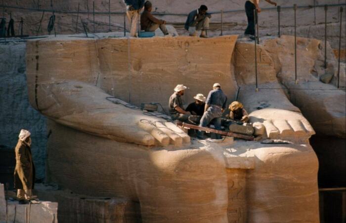 Работы по переносу храма в Абу-Симбеле.