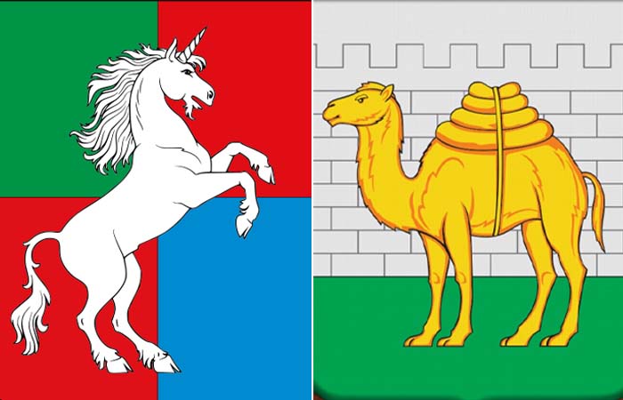 Откуда верблюд на гербе Челябинска, почему единорог – символ Выксы и другие странности геральдики 