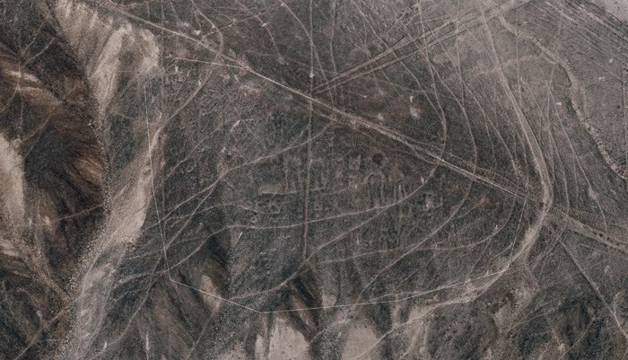 Ряд линий Наска, проходящих через фигуры Пальпы, обнаруженные в ходе недавнего исследования