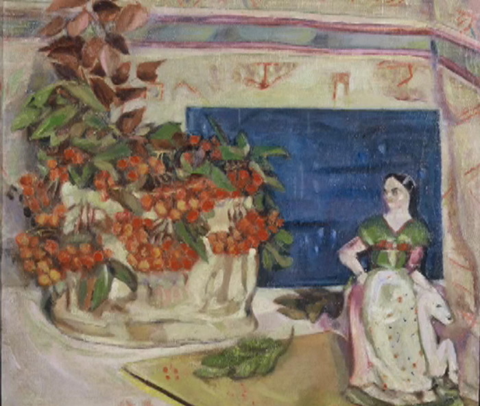 Натюрморт с фарфоровой статуэткой и цветами. 1911-1912 гг.