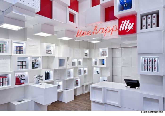 Illy Temporary Shop - трансформируемый бутик-инсталляция бренда Illy в Милане (Италия)