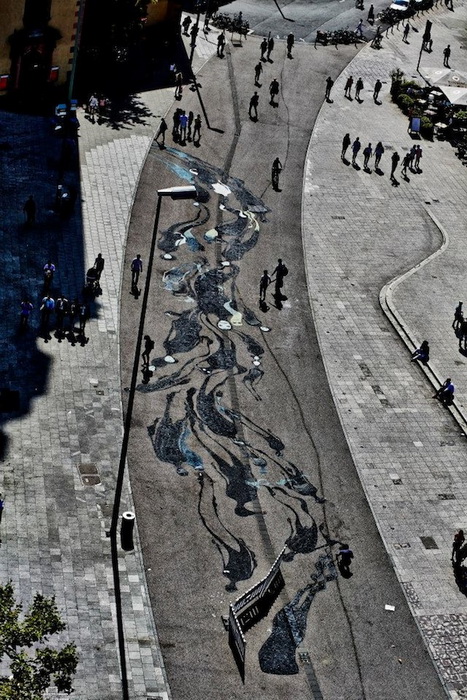 Тени на улицах Франкфурта: неординарный стрит-арт от Герберта Баглионе