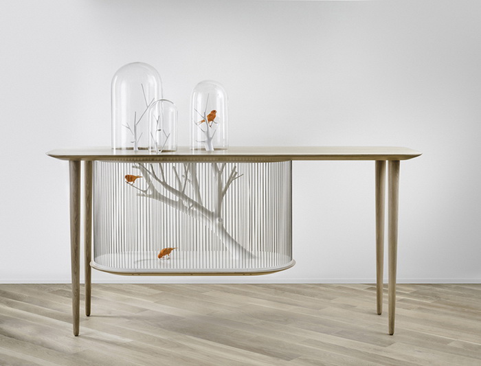 Archibird: клетка для птиц и стол от дизайнера Gregroire de Laforrest