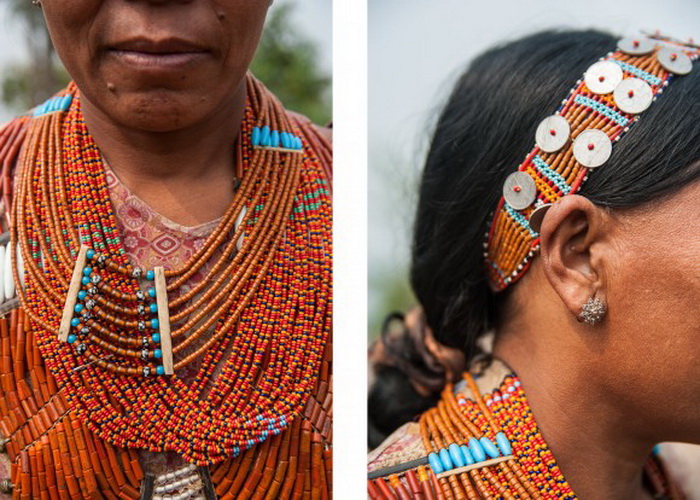Украшения женщин племени коньяк (Нагаленд, Индия)