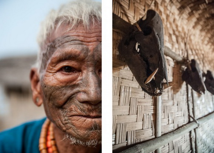 Фоторепортаж о племени коньяк (Нагаленд, Индия)