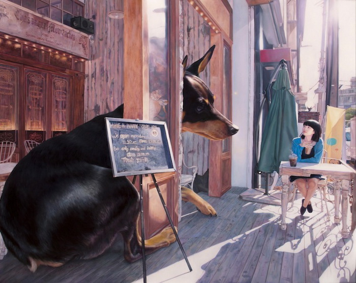 Девочка и ее собака: картины корейского художника Чжон Ву Чжэ (Jeong Woo Jae)