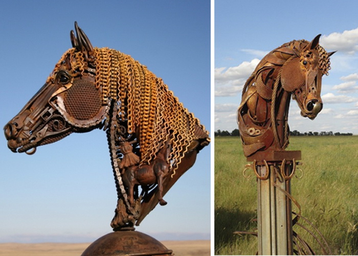 Житель Днепра создает уникальные скульптуры из металлолома