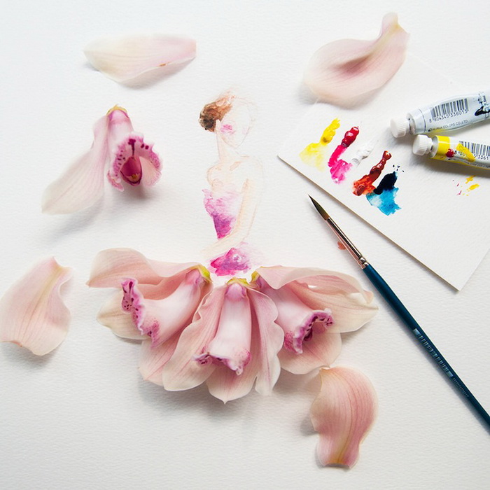 Воздушные барышни в цветочных платьях: акварели от Лим Чжи Вэй (Lim Zhi Wei)
