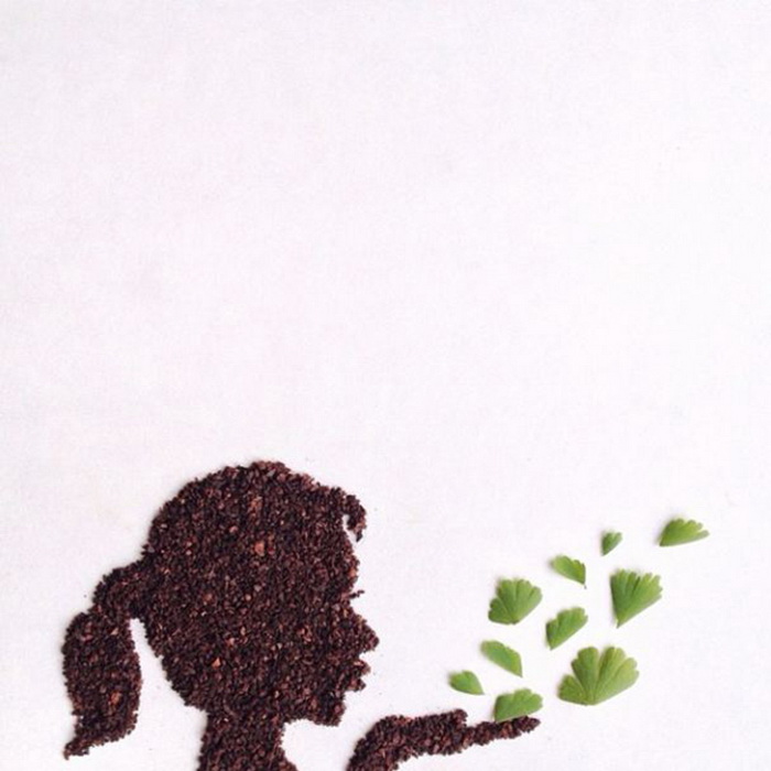 Иллюстрации из молотого кофе от Лив Барандэй (Liv Buranday)