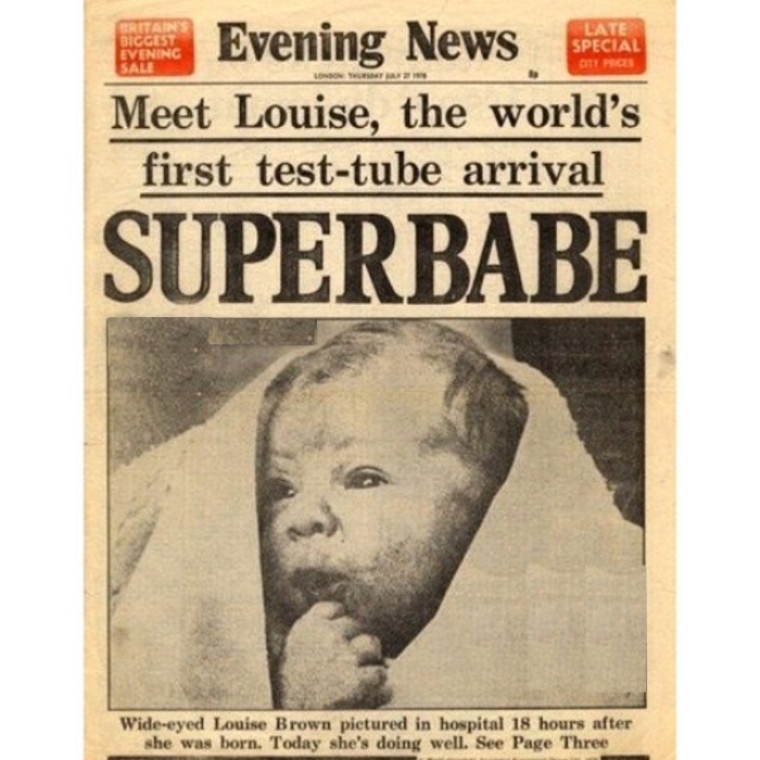 Новость о рождении первого ребенка из пробирки попала во все газеты. Фото: telegraph.co.uk