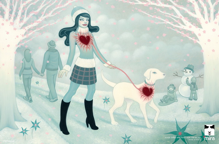 От сердца к сердцу: собаки-поводыри в социальной рекламе компании Mira