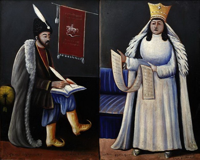 Царица Тамара и Шота Руставели. Картины Нико Пиросмани.