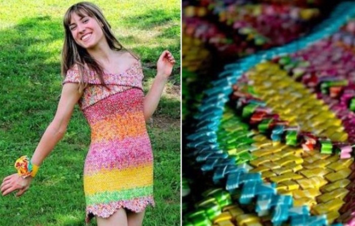 Дизайнер Emily Seilhamer сделала платье из 10 тысяч фантиков.