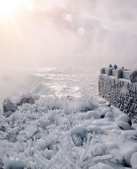 Водопад Ниагара в ледовом плену.