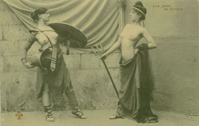 Фотореконструкция женского боя, снимок сделан в начале 20 века