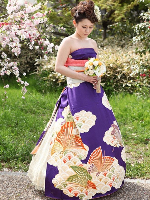 Свадебное платье-трансформер из традиционного кимоно