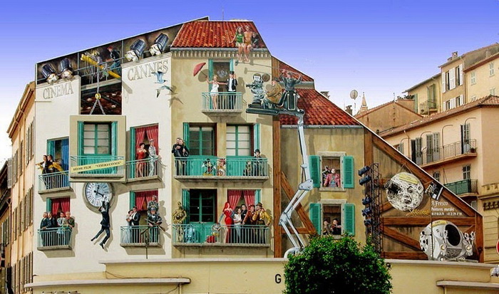 Разрисованные фасады домов от Патрика Коммеси  (Patrick Commecy)