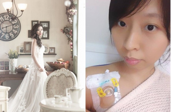 Китаянка, несмотря на смертельный диагноз, устроила для себя одиночную фотосессию в свадебном платье.