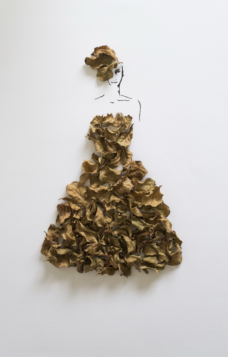 Fashion in Leaf: эскизы платьев из листьев от Tang Chiew Ling