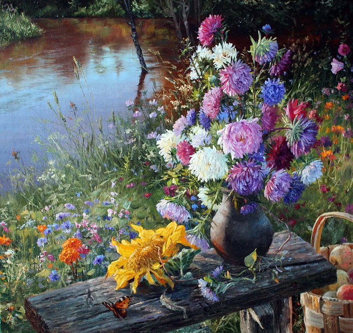 Цветы и травы на картинах Владимира Жданова
