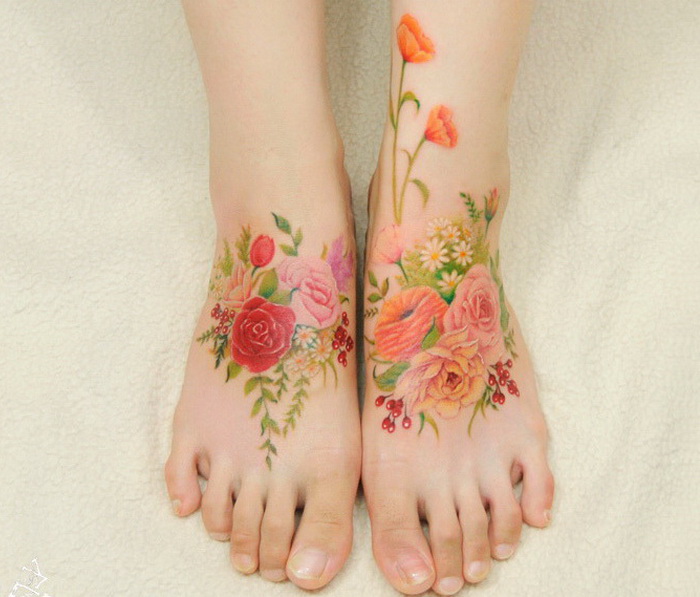 Татуировки, напоминающие акварельные рисунки