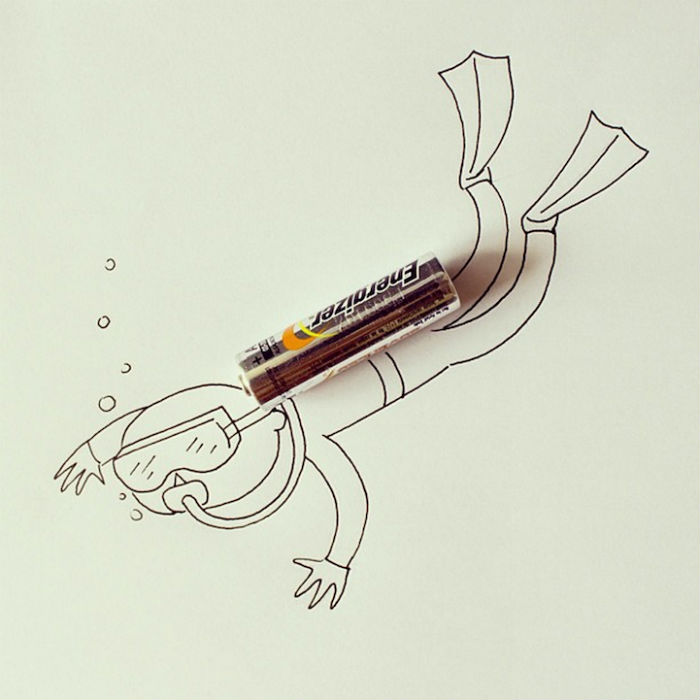 Забавный аквалангист из серии Instagram experiments