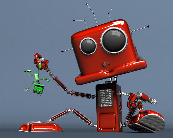3D-роботы в стиле ретрофутуризм 