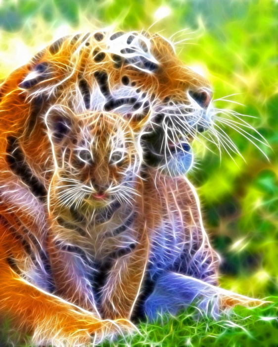 Невероятные фрактальные животные из мира Фотошоп