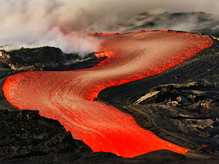 Извержение вулкана на Гавайях.