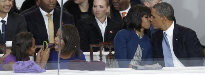Барак и Мишель Обама с детьми