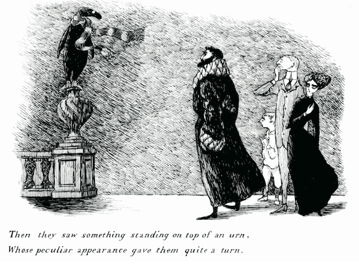 Иллюстрация Эдварда Гори из книги «Сомнительный гость» («The Doubtful Guest»), 1957