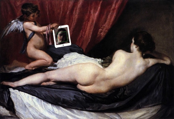 «Ее зеркало» (оригинал - «Венера с зеркалом» Диего Веласкеса, 1647-51)