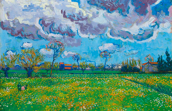 Пейзаж под грозовым небом (Landscape under stormy sky nigh). Винсент Ван Гог