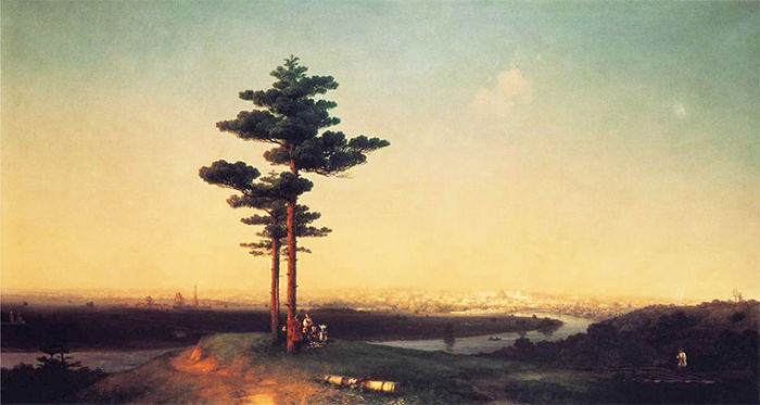 Вид на Москву с Воробьевых гор. Иван Айвазовский, 1851 год.
