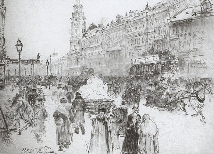 Невский проспект. Илья Репин, 1887 год.