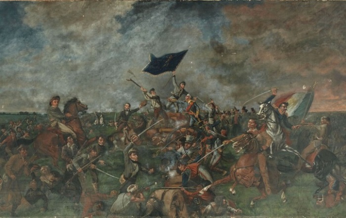 Битва при Сан-Хасинто (1836). | Фото: treasuretroveblog.com.