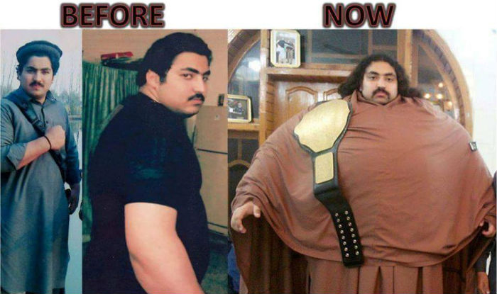 Снимки до неестественного увеличения веса и после. | Фото: india.com.