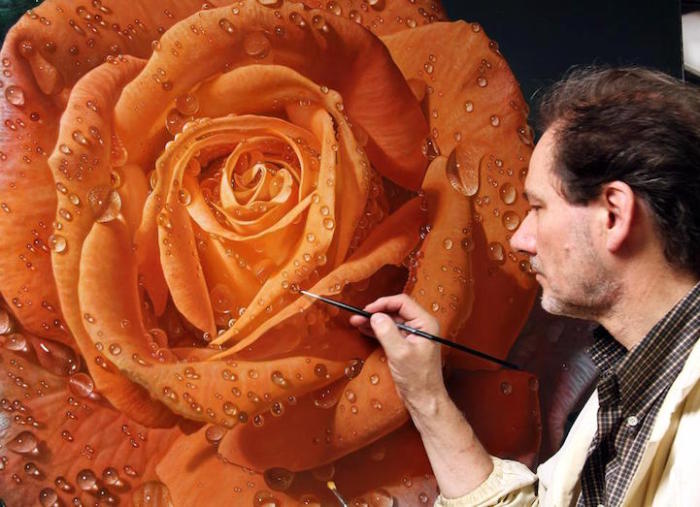 Гиперреалистичное изображение розы.