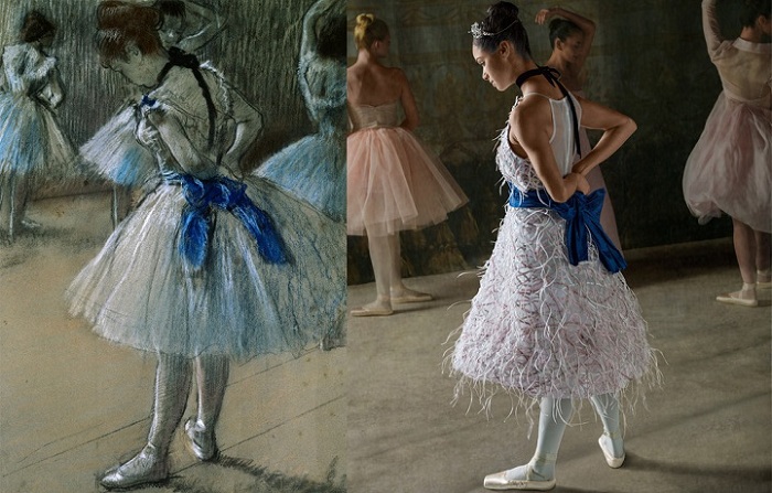 Балерина с полотна Эдгара Дега и американская балерина Мисти Коупленд.