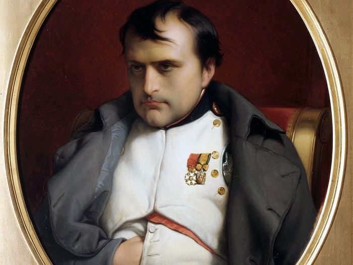 Наполеон Бонапарт после отречения во дворце Фонтенбло. Деларош (1845). Фрагмент. | Фото: images.forwallpaper.com.