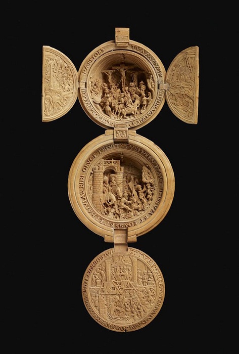 Средневековая миниатюра «Распятие Христа».