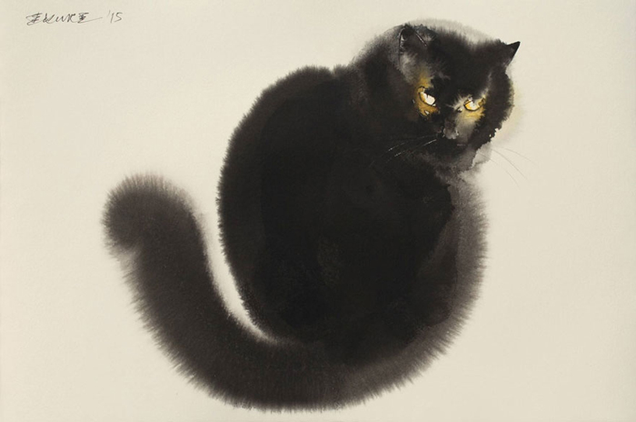 Черная кошка.  Автор: Endre Penovac.